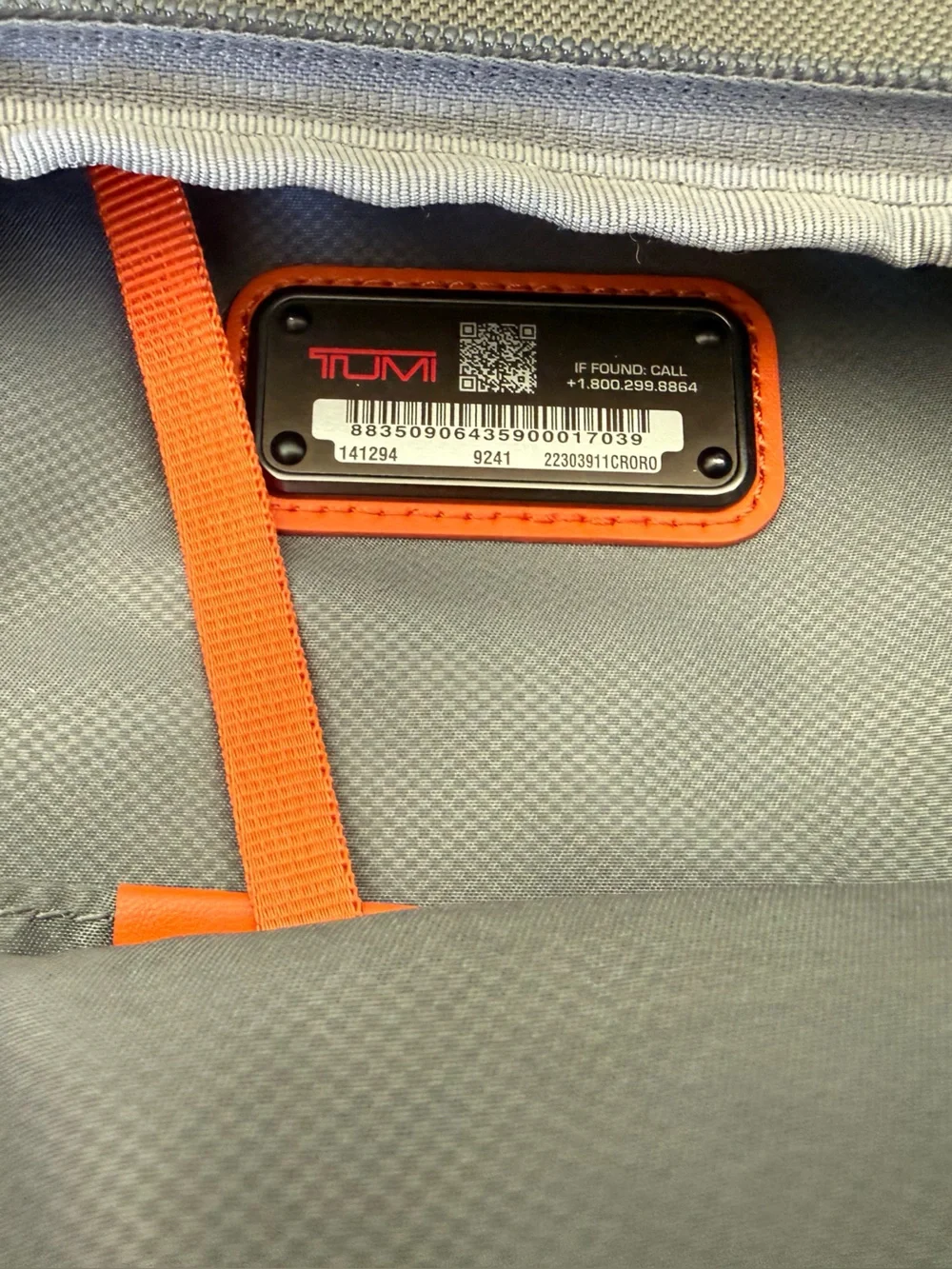 Tumi Alpha Large Sling Bag - Grey with Black & Orange